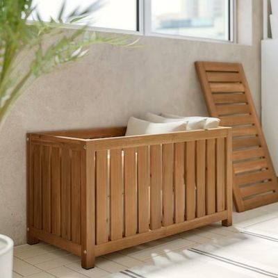 Aanpassing Houten Outdoor/Indoor Storage Bench Groot Storage Deck Box Tuin Schuur
