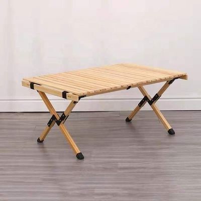 Outdoor massief hout ei roll picnic eettafel voor gemakkelijke montage en reiniging