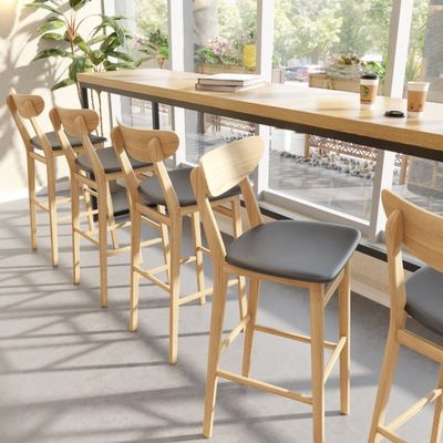 Barmeubilair Postverpakking Y Hoogste stoel voor bar counter van massief hout