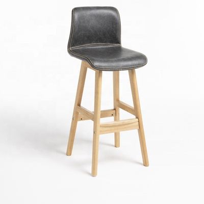 Postverpakking Villia High Chair Bar Counter Chair met stof Stijlvol en massief hout