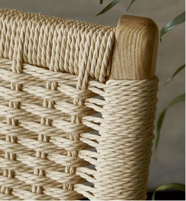 Houten patio buiten en woonkamer opvouwbare stoelen met natuurlijke rattan geweven vakmanschap