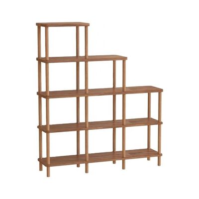 Woonkamer Boekenplank van massief hout Boekenplank van beuk hout Minimalistisch houten boekenplank met opvouwbare planken