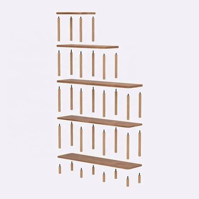 Woonkamer Boekenplank van massief hout Boekenplank van beuk hout Minimalistisch houten boekenplank met opvouwbare planken