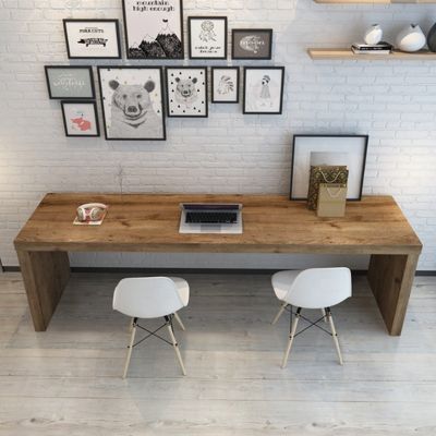 Moderne ontwerp computer bureau en conferentietafel van massief hout voor samenwerkingsverband