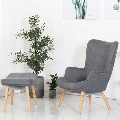 Hospitaal op maat gemaakte praktische woonkamer fauteuil met massief houten frame en stoffen rugleuning