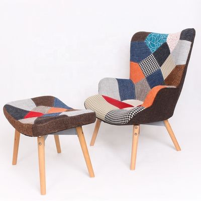 Hospitaal op maat gemaakte praktische woonkamer fauteuil met massief houten frame en stoffen rugleuning