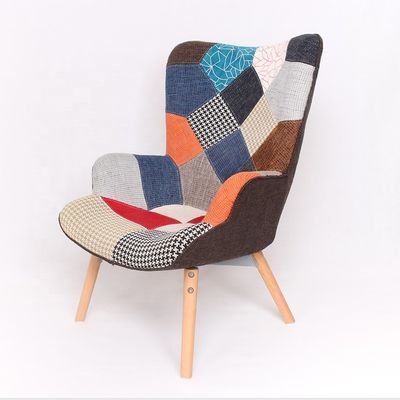 Hospitaal op maat gemaakte praktische woonkamer fauteuil met massief houten frame en stoffen rugleuning