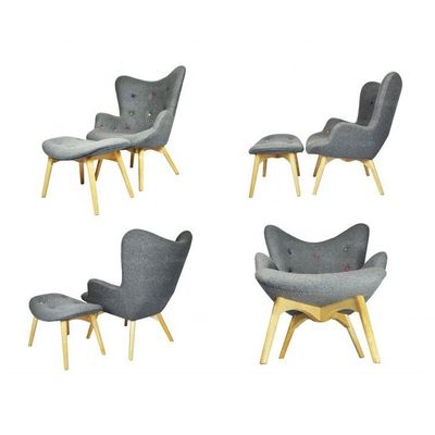 Hospitaal op maat gemaakte praktische woonkamer fauteuil met massief houten frame en stoffen rugleuning