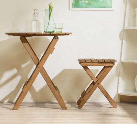 Draagbare bamboe houten picknickwijnbak met opvouwbare benen Lichte luxe noordelijke balkon lage tafel voor buitenvermaak