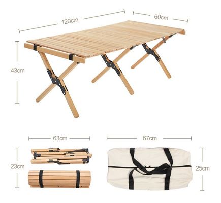 Competitieve cake roll opvouwbare houten tafels draagbare buitenvrije tijd tafel houten meubels algemeen voor luxe moderne stijl