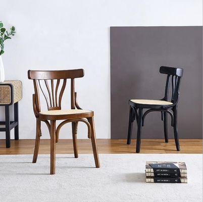 Massivhouten stapelbare Nordic Design Rattan Zit Eetstoel