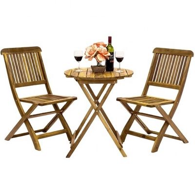 3 stukken vouwbare acacia hout bistroset perfect voor buiten eten en vermaken