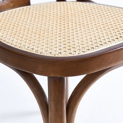 Massivhouten stapelbare Nordic Design Rattan Zit Eetstoel
