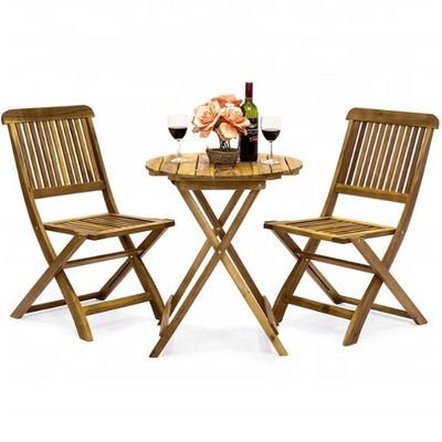 3 stukken vouwbare acacia hout bistroset perfect voor buiten eten en vermaken