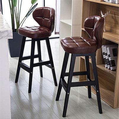 Postverpakking Y Moderne antieke gepoleerde houten bar stoel krukken leer hoge stoel voor bar tafel op betaalbare prijs