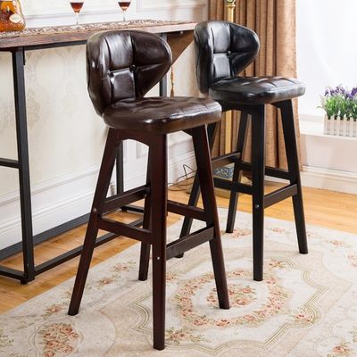 Postverpakking Y Moderne antieke gepoleerde houten bar stoel krukken leer hoge stoel voor bar tafel op betaalbare prijs