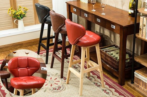 Postverpakking Y Moderne antieke gepoleerde houten bar stoel krukken leer hoge stoel voor bar tafel op betaalbare prijs