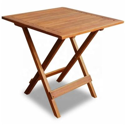 Kleine opvouwbare tuin tafel zijkant terras Buiten koffie thee dranken Teakhout picknicktafel