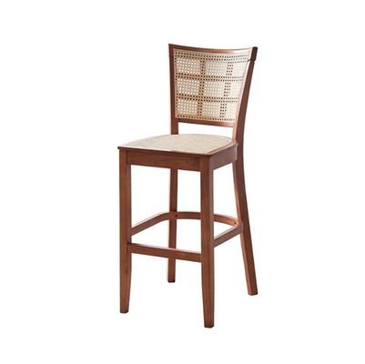 Custom Kitchen Bar Chair Solid Wood Leg Cane Counter Stool 43cm*43cm*109cm Gewichtslimiet 100KG