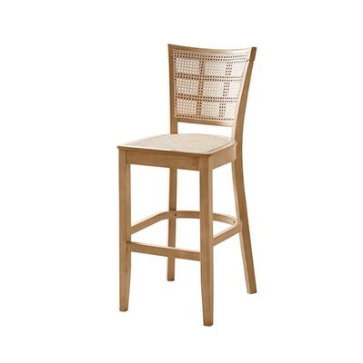 Custom Kitchen Bar Chair Solid Wood Leg Cane Counter Stool 43cm*43cm*109cm Gewichtslimiet 100KG