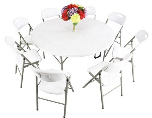 Postverpakking Y Keuken Tuin Buiten Witte kunststof opvouwbare tafels en stoelen voor onkruidplanten