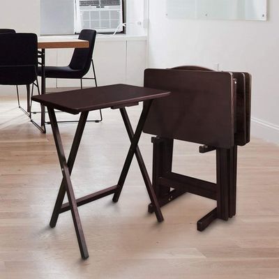 Eettafel van massief hout voor studie en draagbaarheid in buitenomgevingen