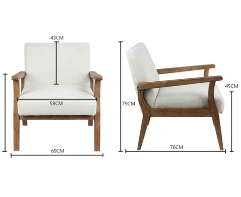 Solid Wood Leg Leisure Chair voor nieuwste op maat gemaakte uitstekende vakmanschap Woonkamer Arm Chair