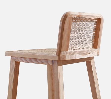 W46*D46*H93cm Barmeubelen Nordic Rattan Chair High Legs Chair Bar Stool Houten stoel voor de bar