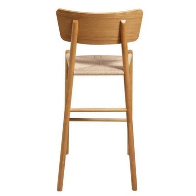 Solid Wood Nordic High Chair met natuurlijke touw rugleuning en gewichtslimiet van 250 kg voor een comfortabele zitbeleving