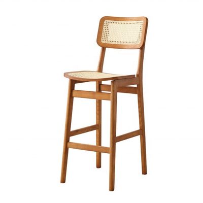 Solid Wood Nordic High Chair met natuurlijke touw rugleuning en gewichtslimiet van 250 kg voor een comfortabele zitbeleving