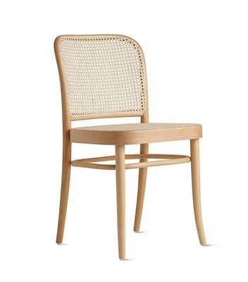 Huismeubelen Houten rotan eetstoel met modern design