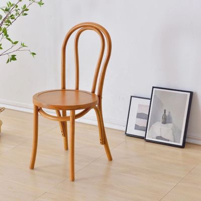 Massivhouten retro gebogen rugleuning Rattan stoel Eetstoel in zwart/wit/noot/lichte nootkleur voor huishoudelijk meubilair