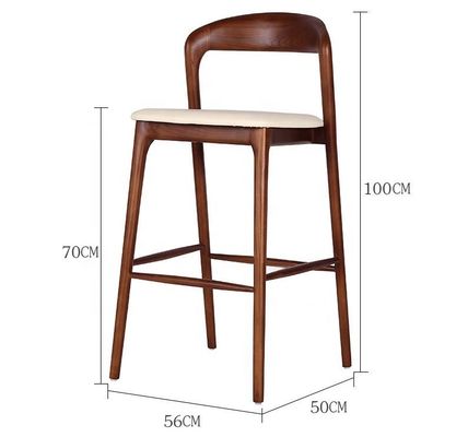 Moderne Italiaanse massief hout eetkamer barkruk hoge stoel Bistro bar stoel met eind vakmanschap
