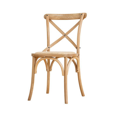Restaurant en hotel Solid Wood Woven Cross Back Chair in moderne Noordse stijl voor bruiloft
