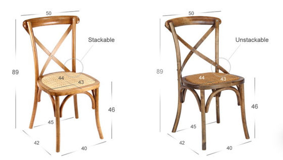 Restaurant en hotel Solid Wood Woven Cross Back Chair in moderne Noordse stijl voor bruiloft