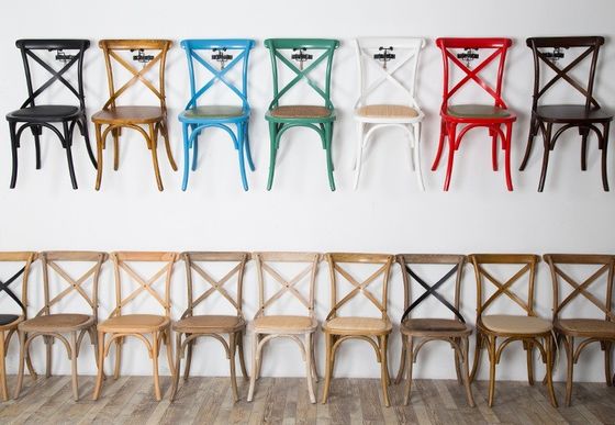 Restaurant en hotel Solid Wood Woven Cross Back Chair in moderne Noordse stijl voor bruiloft