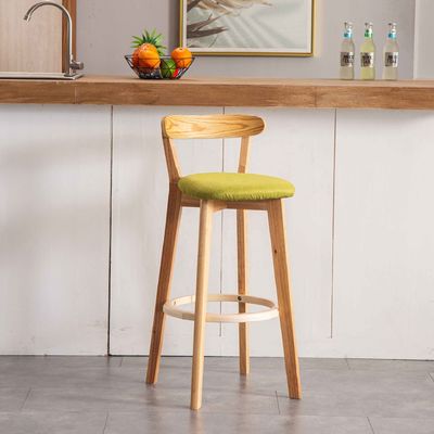 Moderne houten mini barkruk met PU-stoel