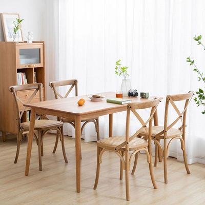 Gevouwen Noordelijk Moderne Rattan Kruis Achtersteel Solid Hout Huwelijk Houten Stoel Voor Banketten Y Postverpakking