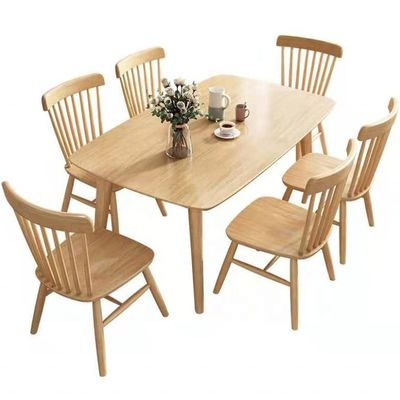 Nordic Solid Wood Eettafel en stoel combinatie voor eenvoudige moderne milieuvriendelijke Home Bar Design Homestay Eten