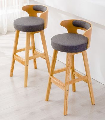 Nordic Modern Simple Wood Bar High Chair Natuurlijke massieve houten kruk binnen recreatieve faciliteiten en hoge kruk