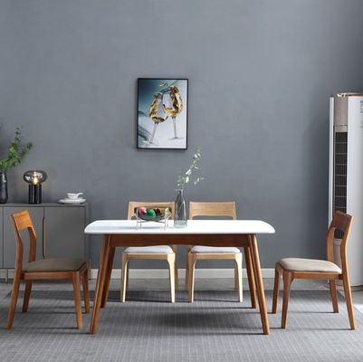 Moderne design Moderne Noorse stapelbare eettafel van eikennoot Houten restaurant eettafels voor huishoudelijk meubilair