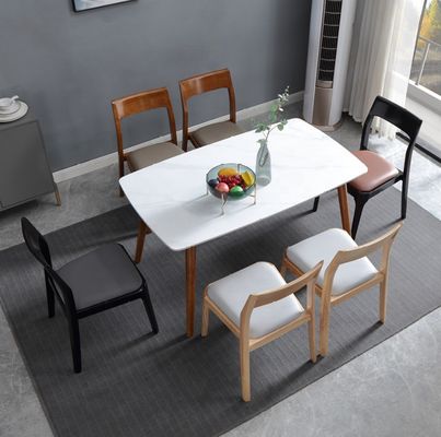 Moderne design Moderne Noorse stapelbare eettafel van eikennoot Houten restaurant eettafels voor huishoudelijk meubilair