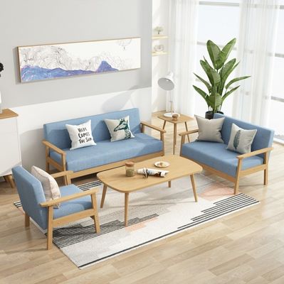 Moderne gepolsterde houten sofa sets meubels voor woonkamer in 64/113/157cm*59cm*71/101/146cm