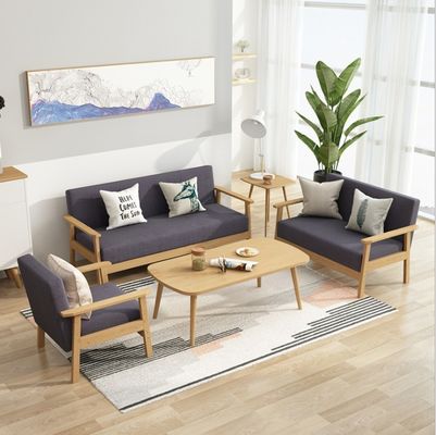 Moderne gepolsterde houten sofa sets meubels voor woonkamer in 64/113/157cm*59cm*71/101/146cm