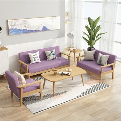Moderne gepolsterde houten sofa sets meubels voor woonkamer in 64/113/157cm*59cm*71/101/146cm
