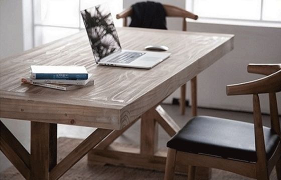 Op maat gemaakte luxe Franse massieve pijnboom hout restaurant eetkamer tafel set