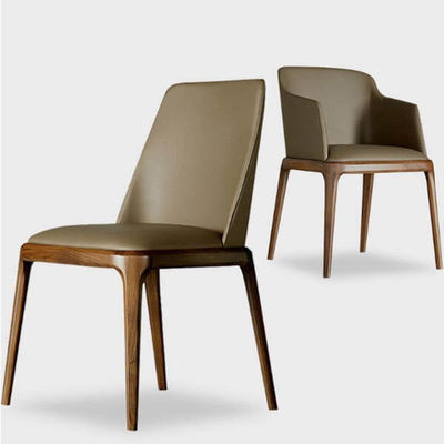 Moderne Nordic Leisure Back Stof Teak Massief Hout Eetstoel voor meubels van koffiewinkels en restaurants