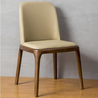 Moderne Nordic Leisure Back Stof Teak Massief Hout Eetstoel voor meubels van koffiewinkels en restaurants