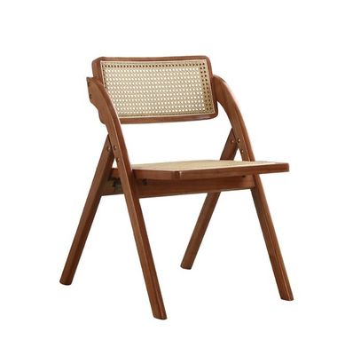 Postverpakking Modern ontwerp vouwbare houten rattan restaurantstoelen voor huishoudelijk meubilair