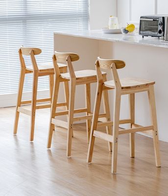 Vintage stijl hoge stoel barkruk met massief hout materiaal LL-C34